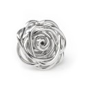 Men's Sterling Silver Rhodium Plated Rose Lapel Pin