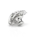 Men's Sterling Silver Rhodium Plated Rose Lapel Pin