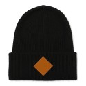 Men's Oversized Cuffed Patch Beanie