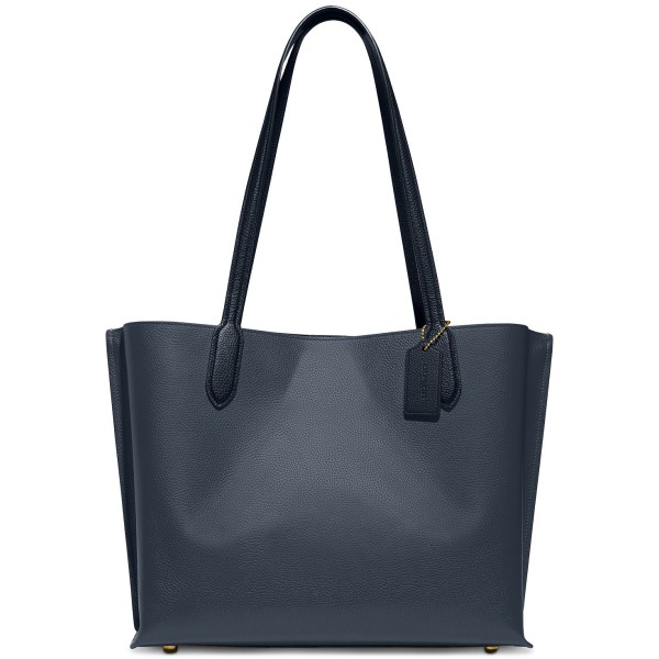 Polished Pebble Leather Willow Tote with Interior Zip Pocket