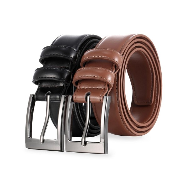 Men's Dual Loop Leather Belt 2 Pack