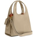 Polished Pebble Leather Medium Shoulder Bag